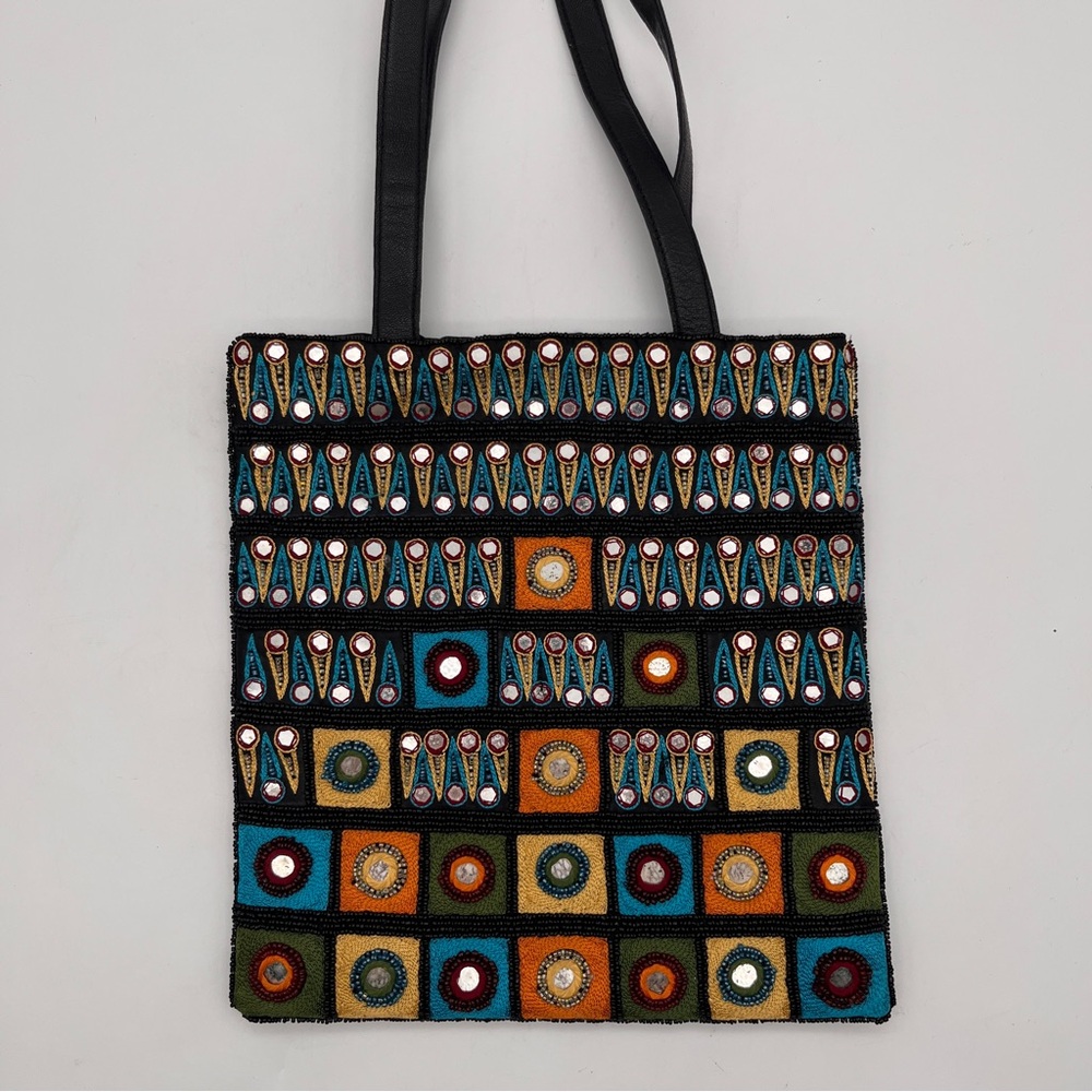 Chico's Vintage Multicolor Embroidered Tote Bag